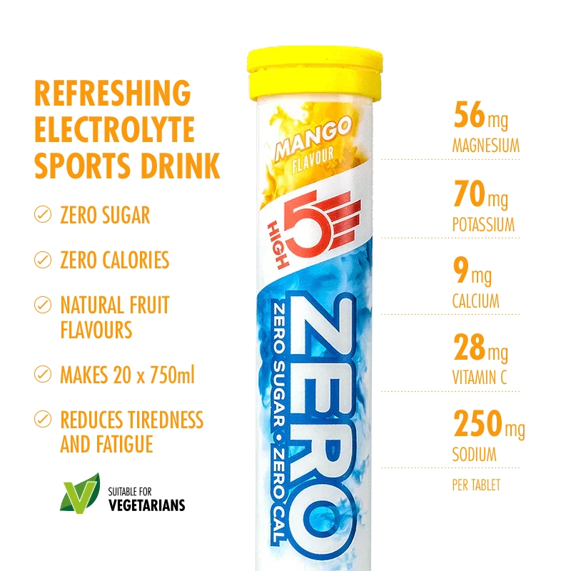 High5 Elektrolyttabletter ZERO Mango (8x20 tabletter) Utgånget datum