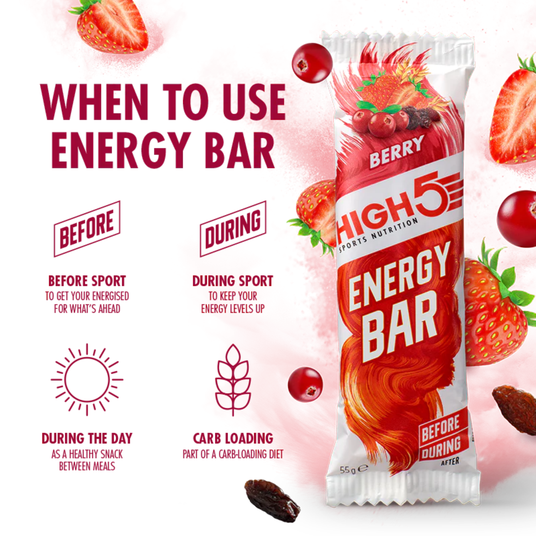 High5 Energy Bar Berry (12 x 55 g)