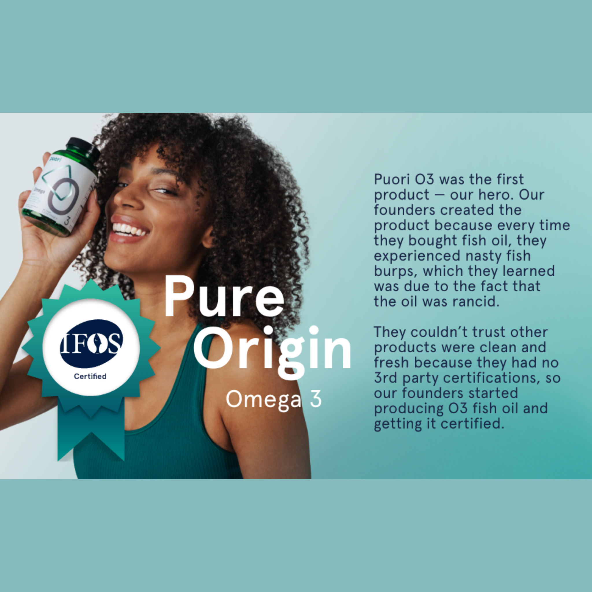 Puori Omega-3 Fiskolja O3 (180 kapslar)
