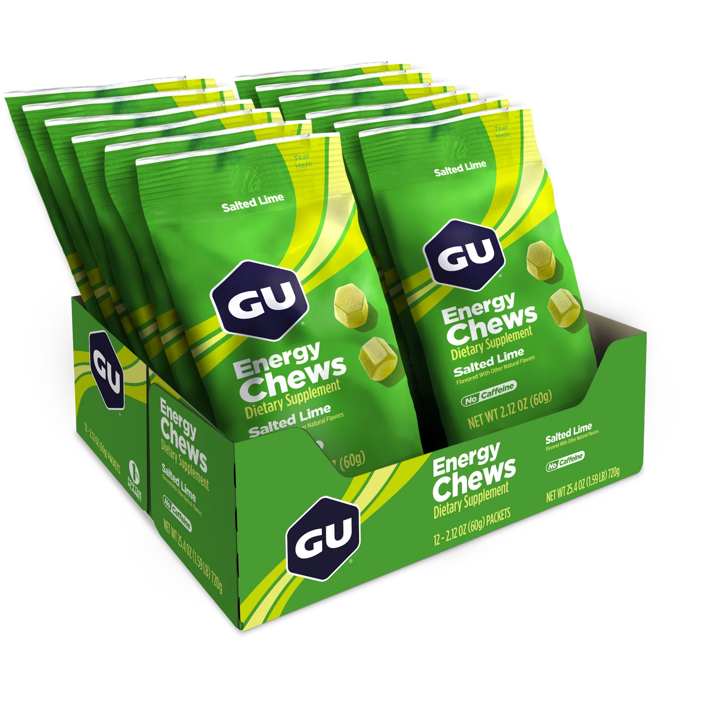 GU Energy Chews Salted Lime 12 x 60 g DATOVARE