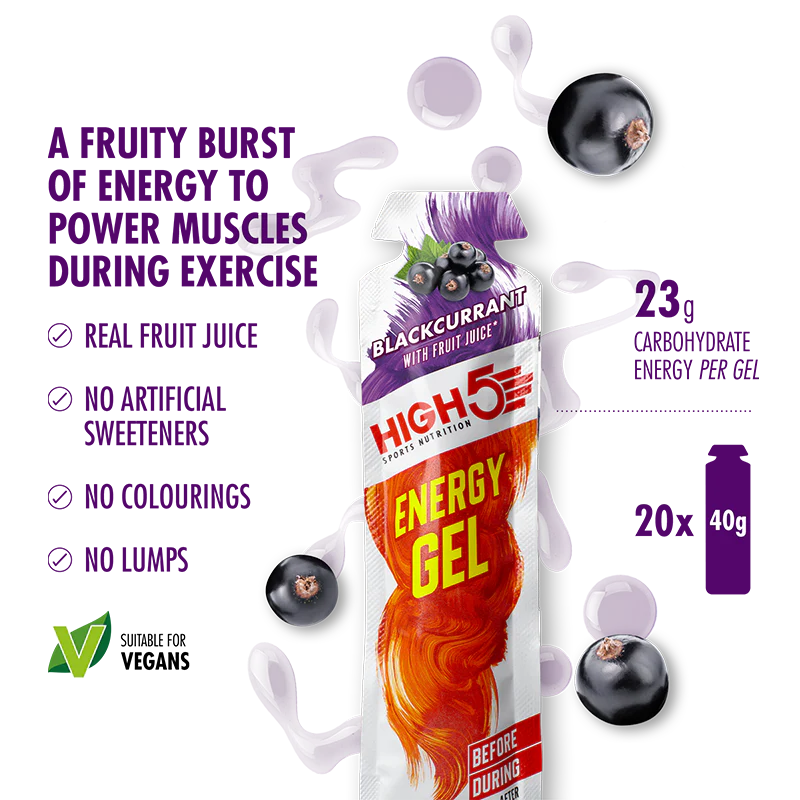 High5 Energigel Blackcurrant 40 g x 20 st. DATUMVARA
