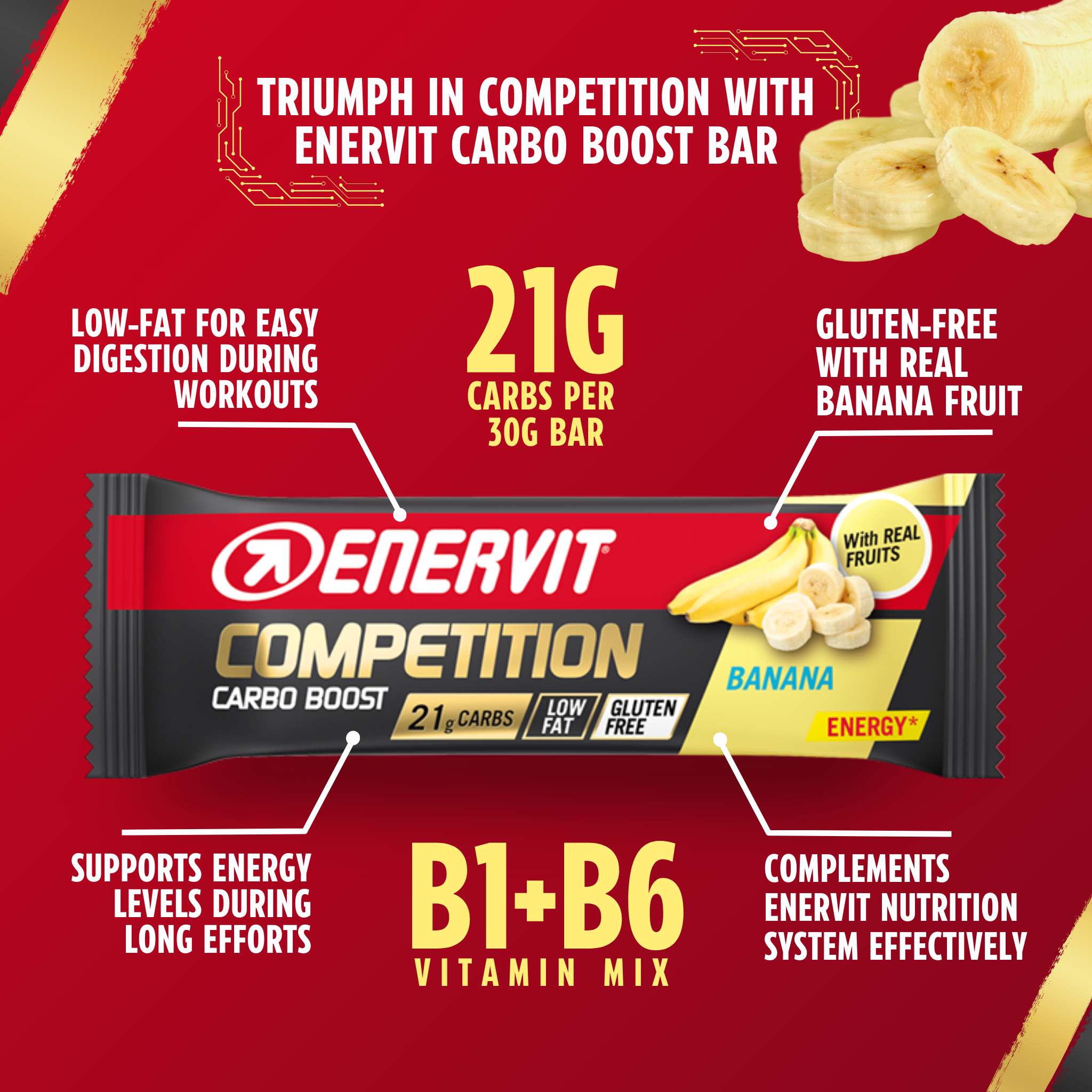 Enervit Energy Bar Sport Competition Banan/Vanilj (25x30g)