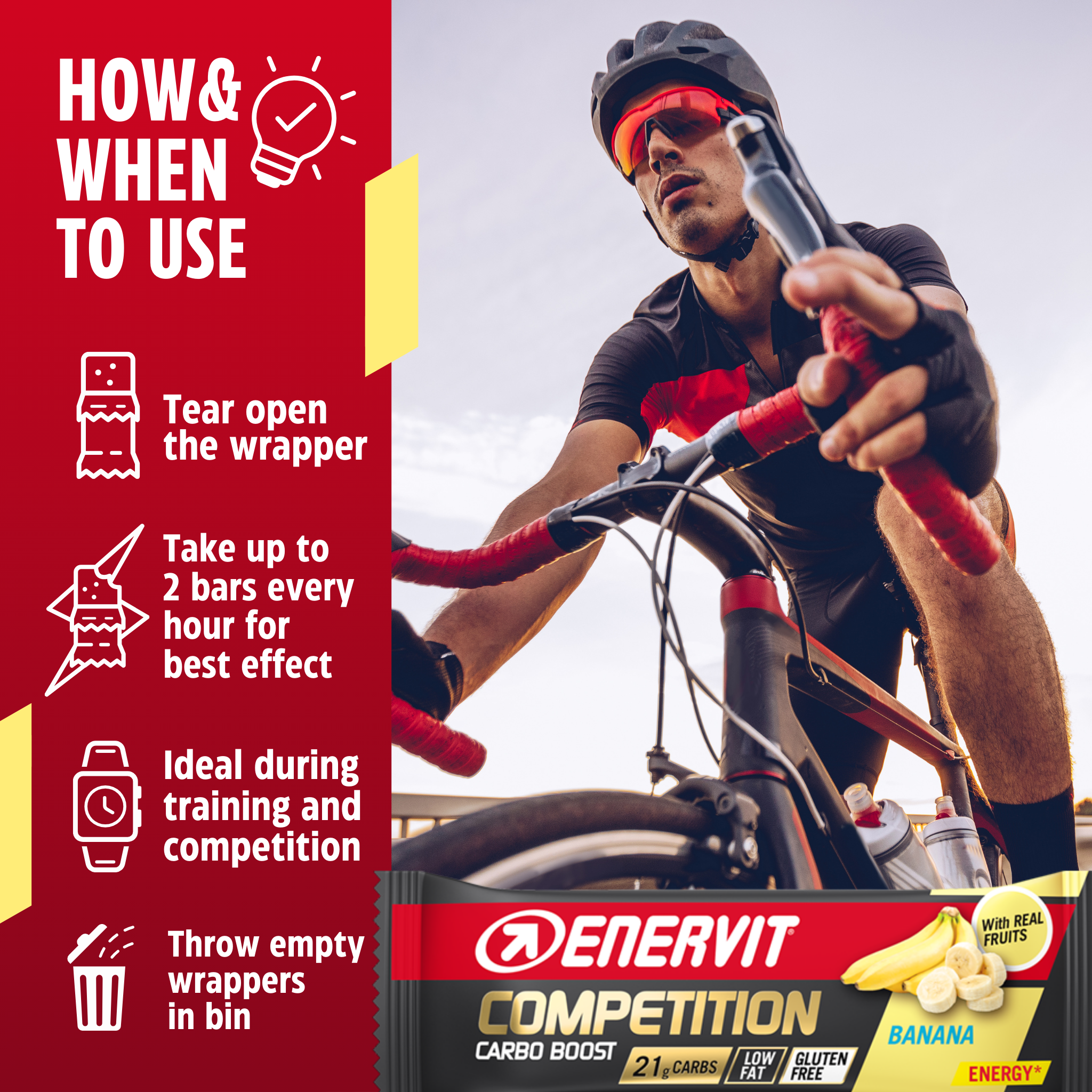 Enervit Energy Bar Sport Competition Banan/Vanilj (25x30g)