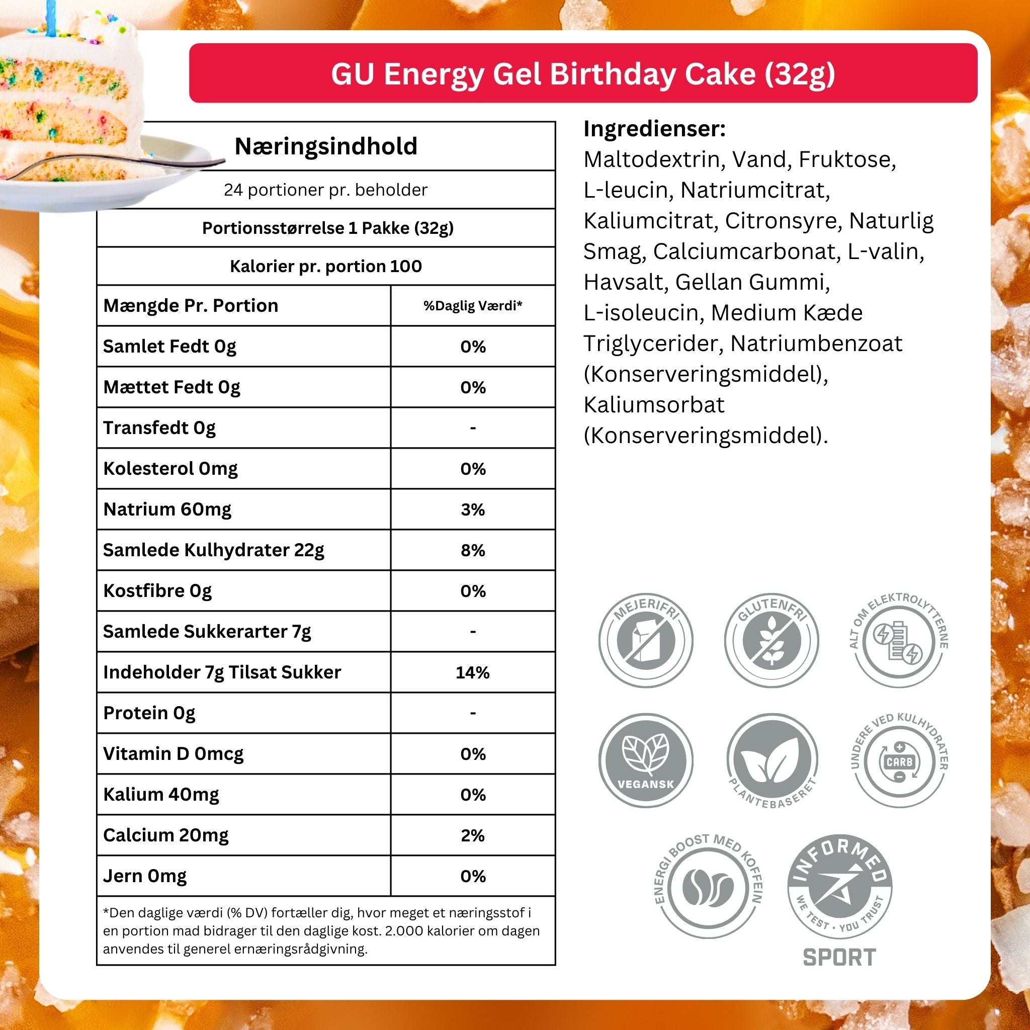 GU Energy Energigel Födelsedagstårta 32 g