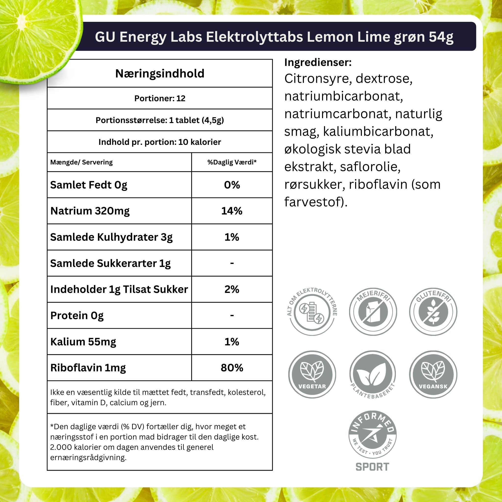 GU Energy Labs Elektrolytförlust citronlime 56 g