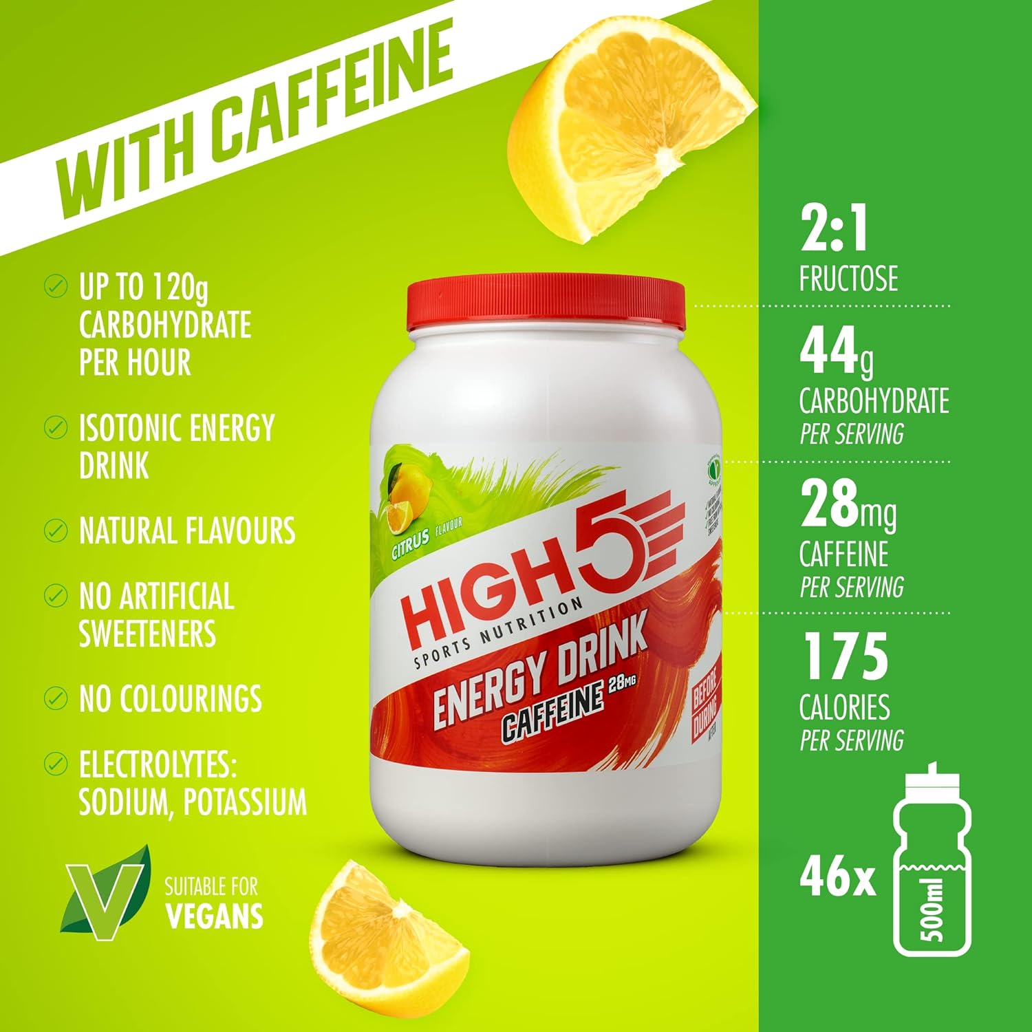 High5 Energidryck Citrus med koffein (2,2 kg)