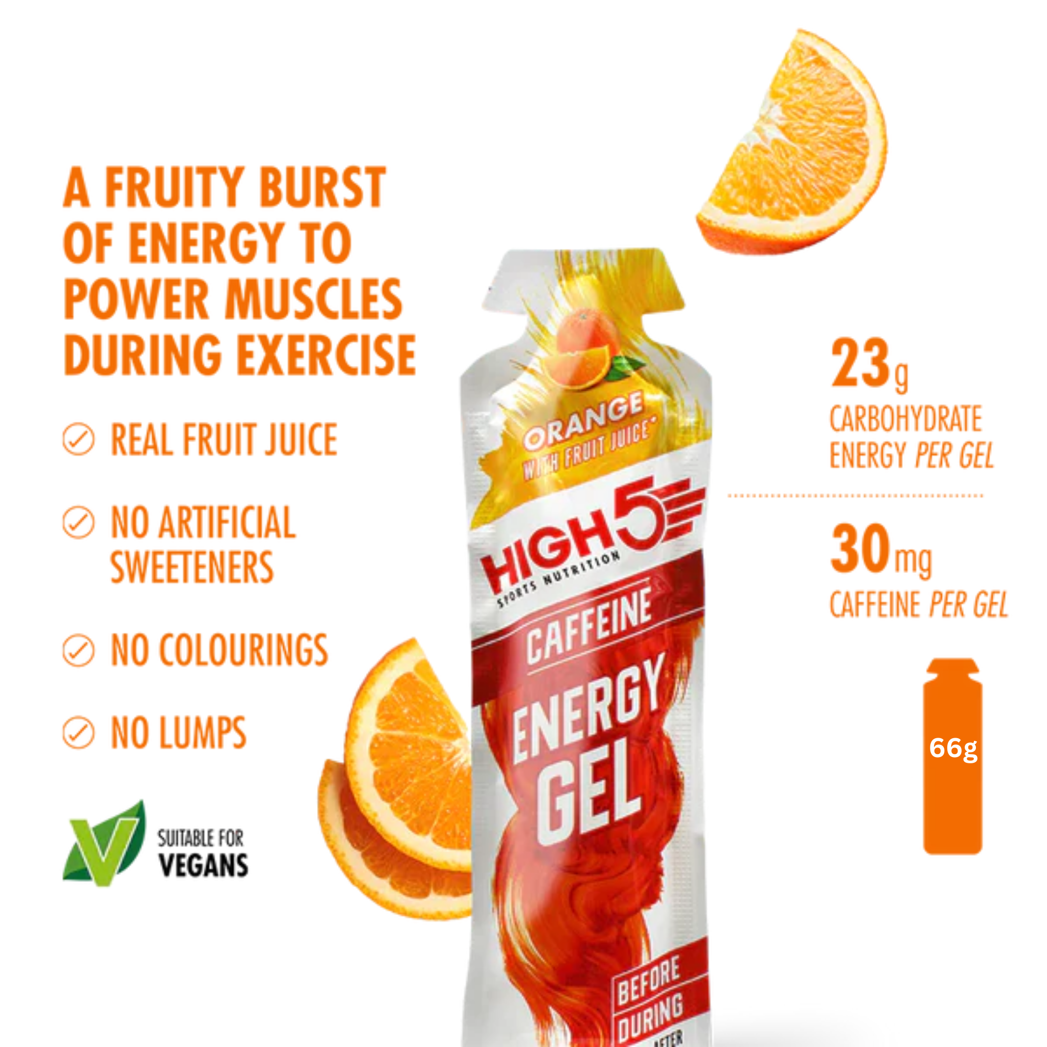 High5 Energy Gel Koffein Orange (20x40g)