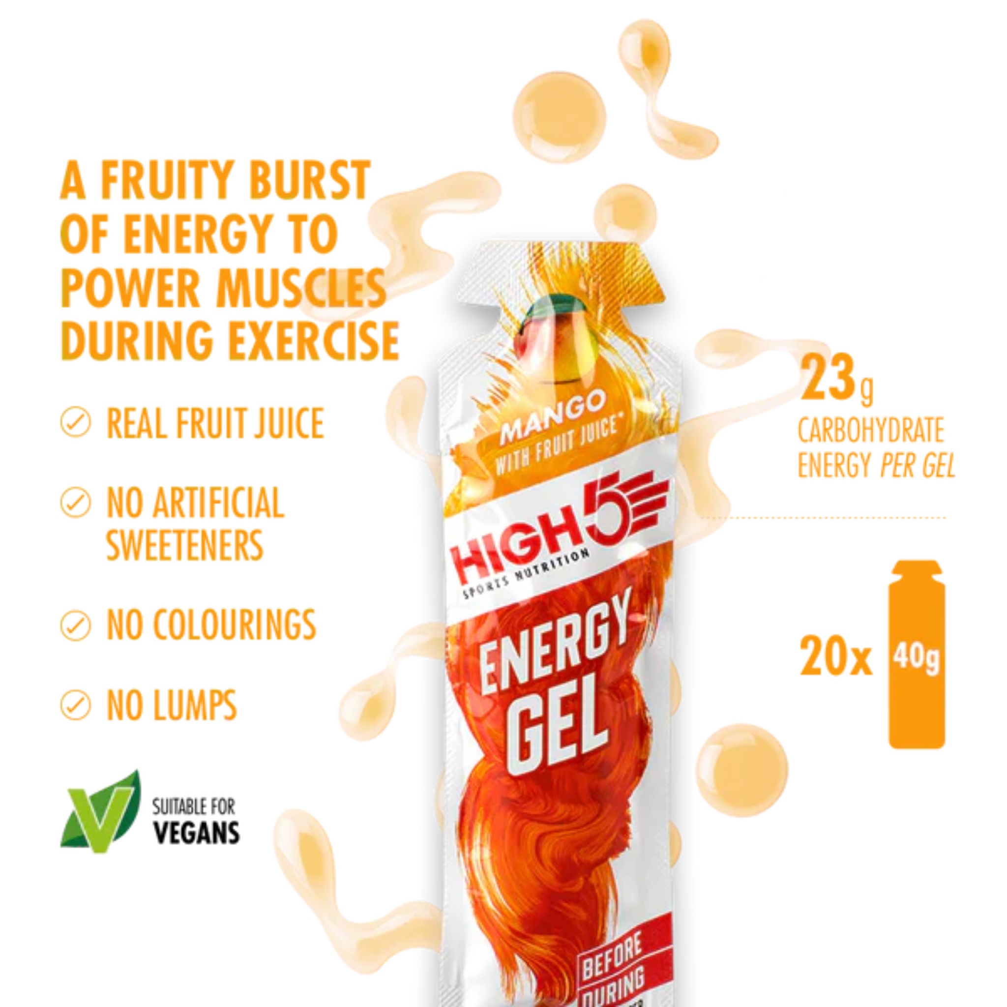 High5 Energy Gel Mango (20 st X 40 g)