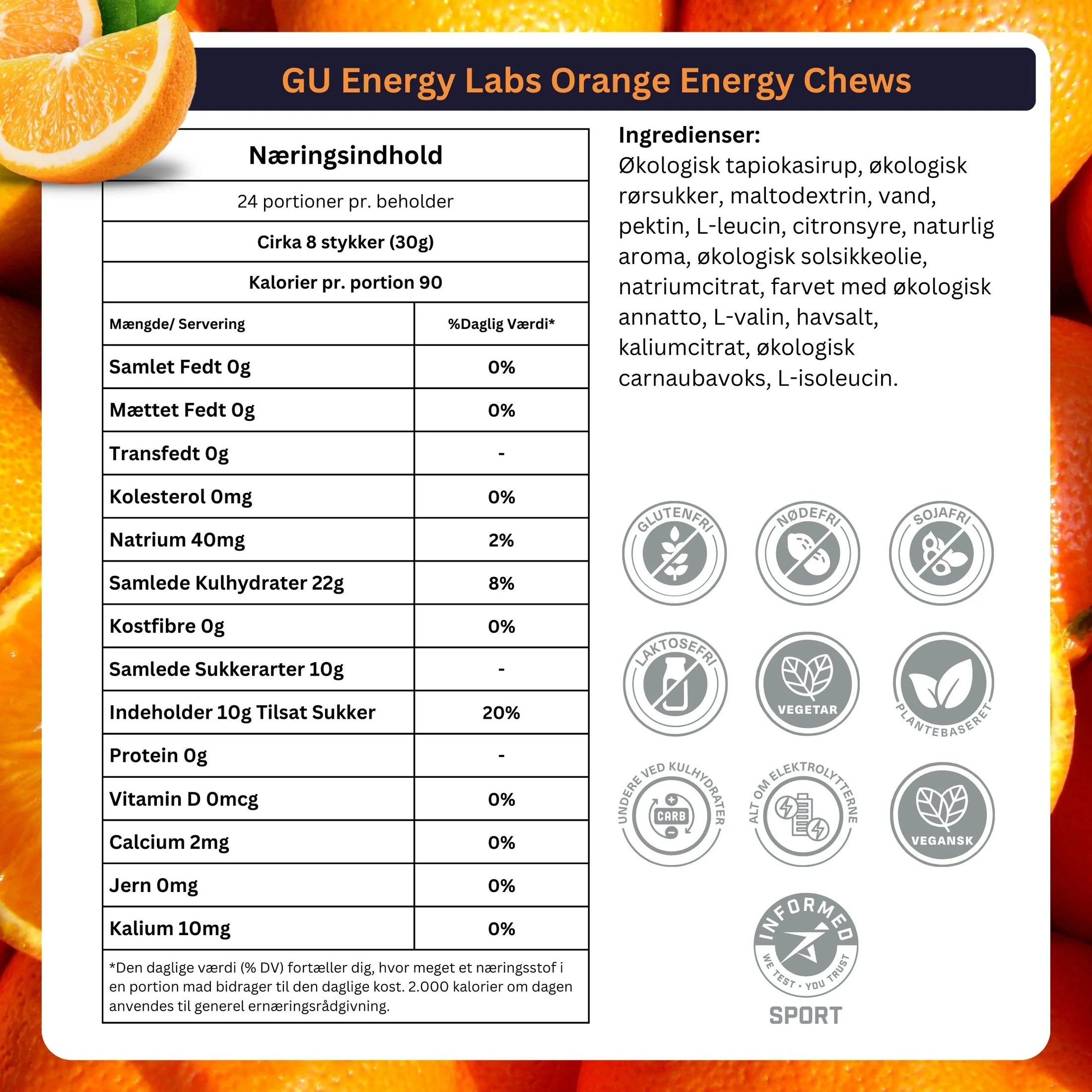GU Energy Chews Apelsin (30g)