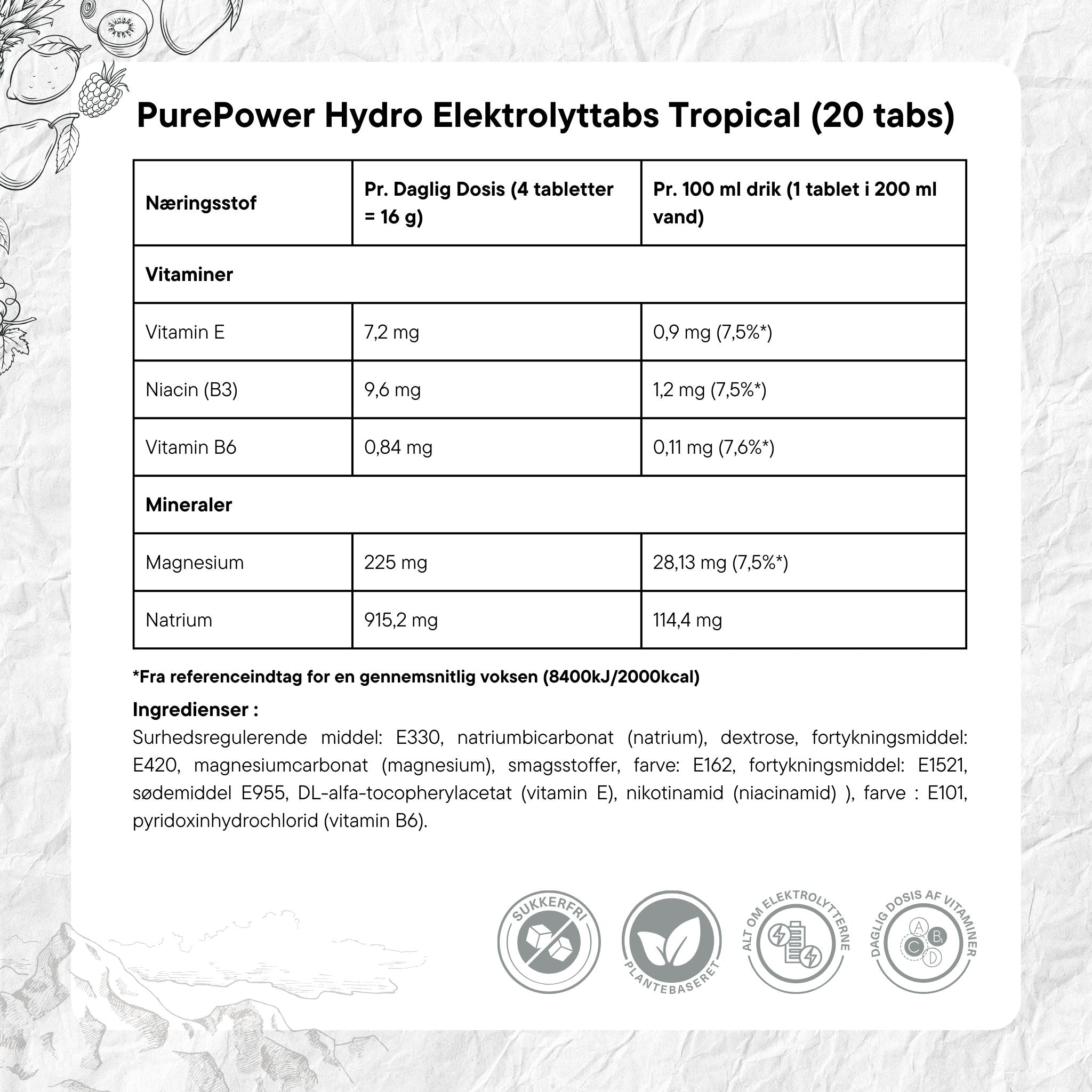 PurePower Electrolyte Tabs Tropical (20 tabs)