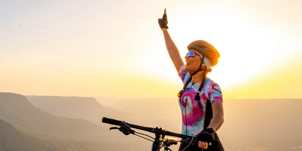 Women Cycling, Happy, Drinking, Gel, Chews