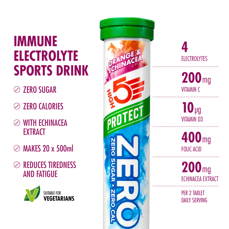 High5 Electrolyte tabs ZERO Protect Orange & Echinacea (8x20 tabs)
