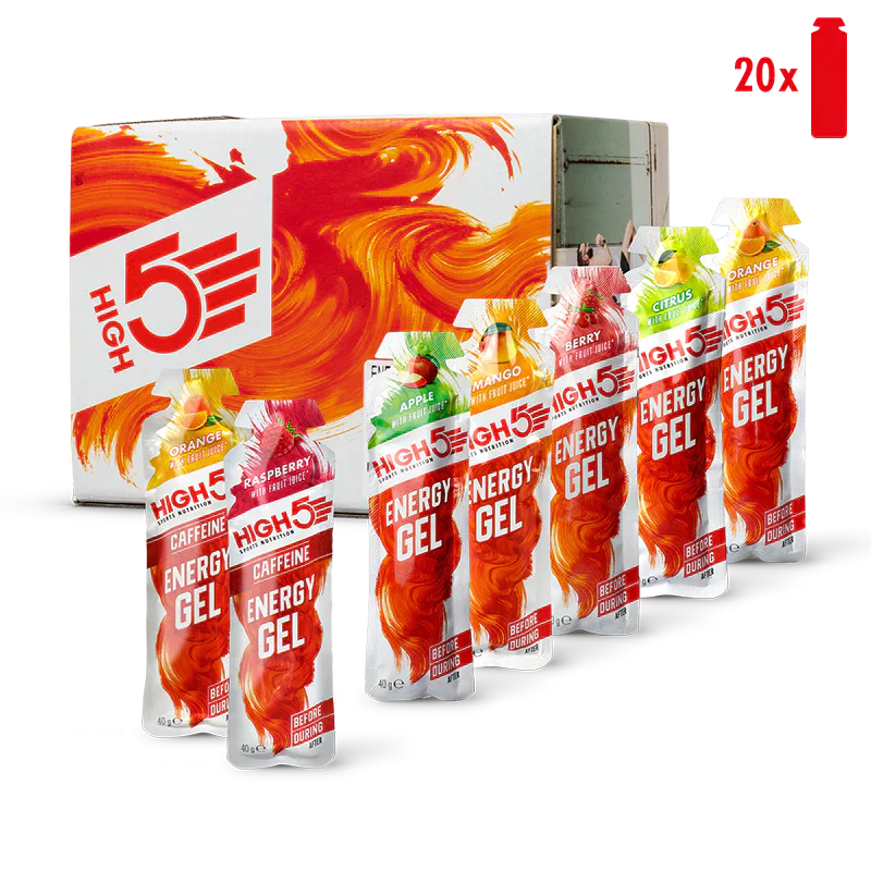 High5 Energigel Blandade Smaker box (20x40g) Datumvara