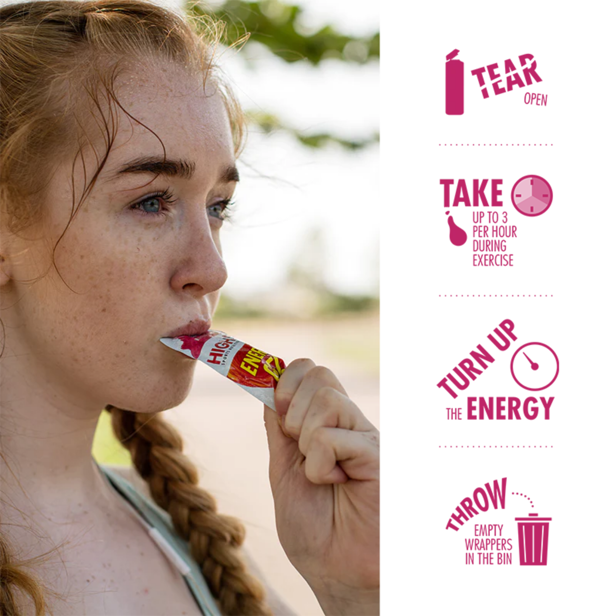 High5 Energy Gel Koffein Raspberry (20x40g) Datumvara