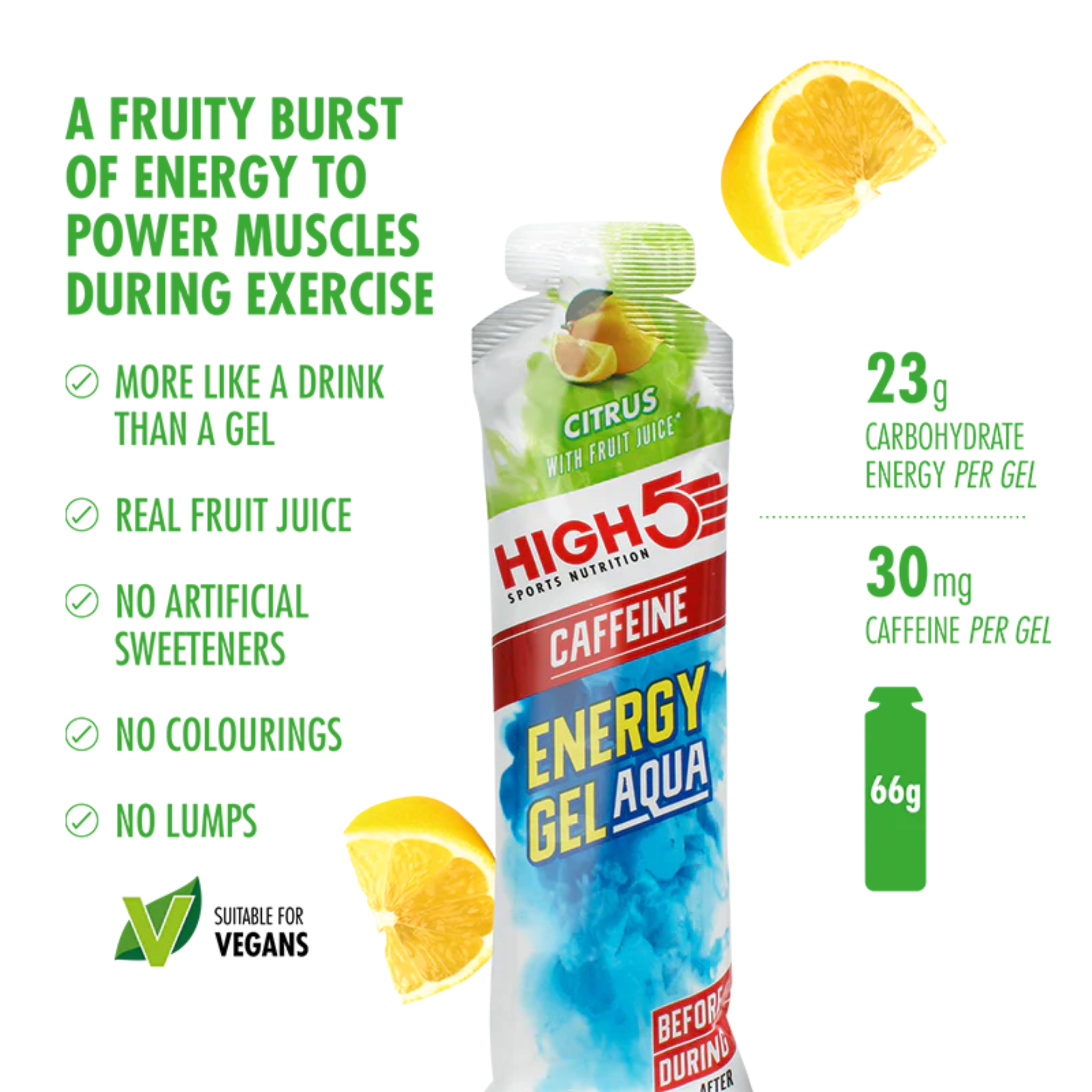 High5 Energigel Aqua Koffein Citrus 66 g