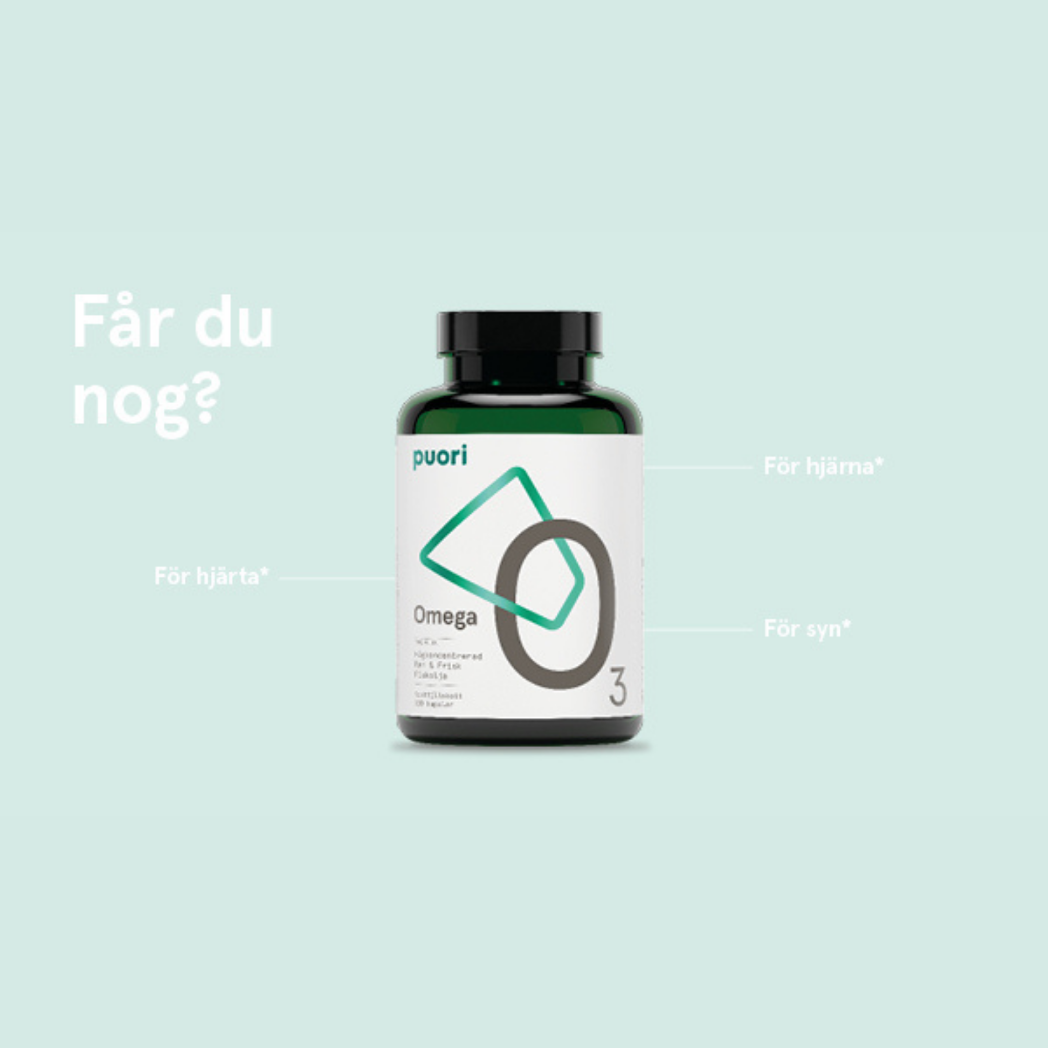 Puori Omega-3 Fiskolja O3 (180 kapslar)