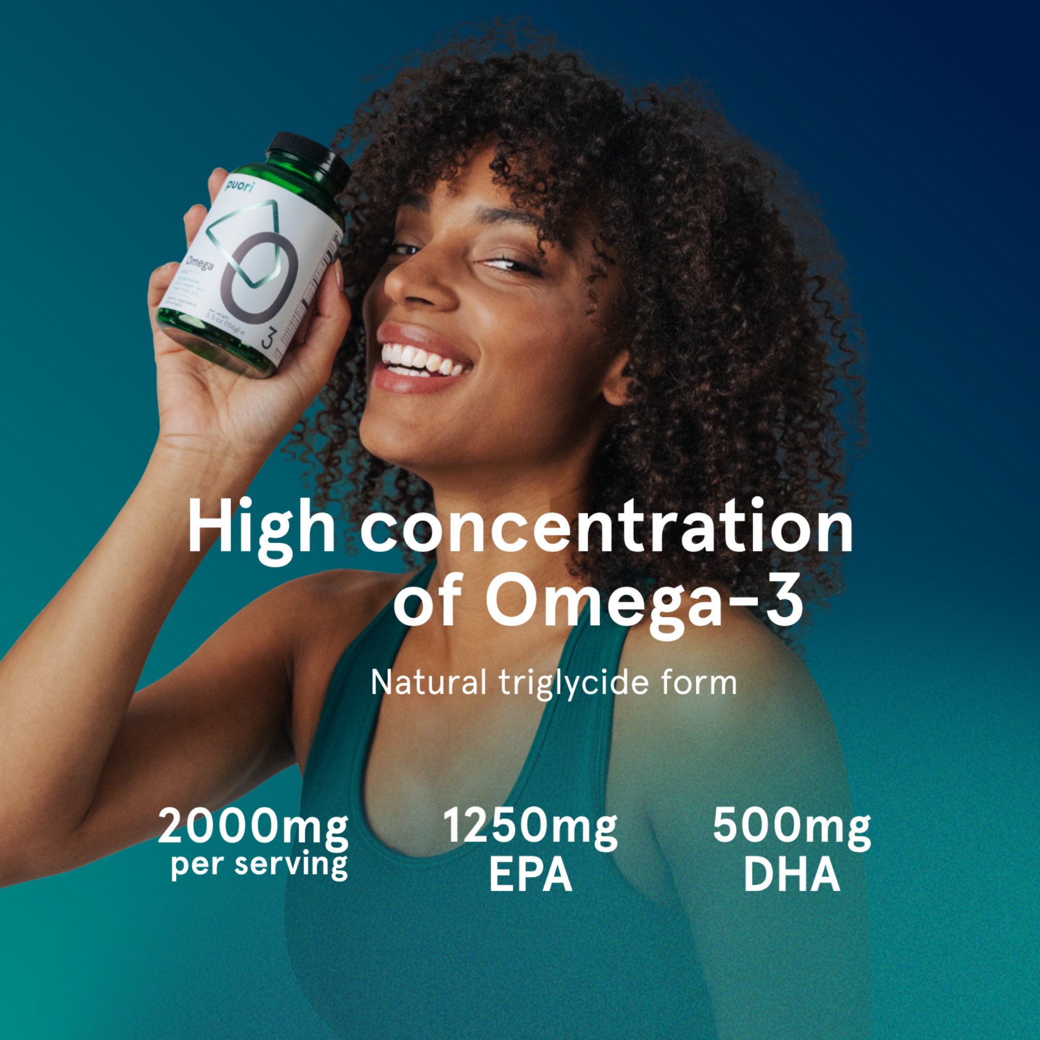 Puori Omega-3 Fiskolja O3 (180 kapslar)