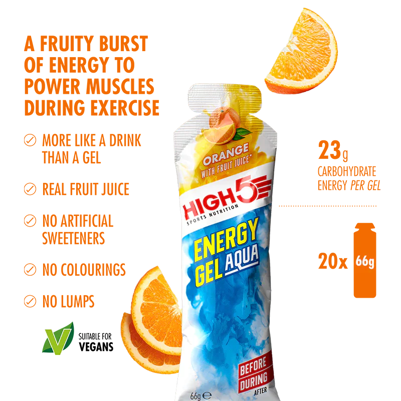 High5 Energigel Aqua Orange 66 g x 20 st. Datumvara