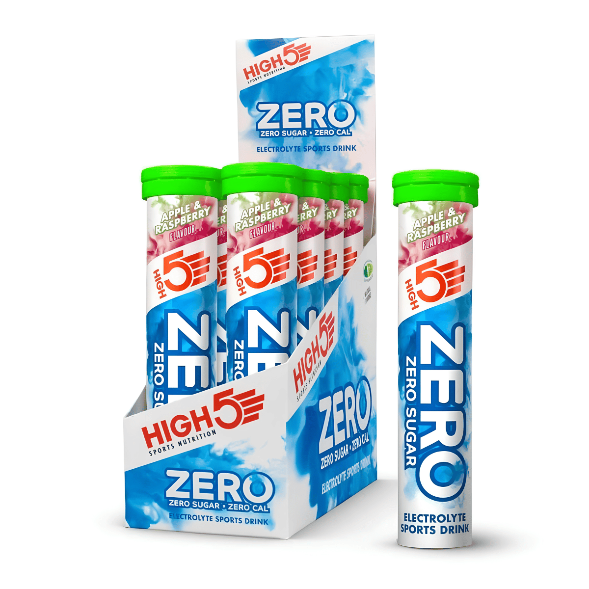 High5 Electrolyte tabs ZERO Apple &amp; Raspberry (8x20 tabs) Bunttest