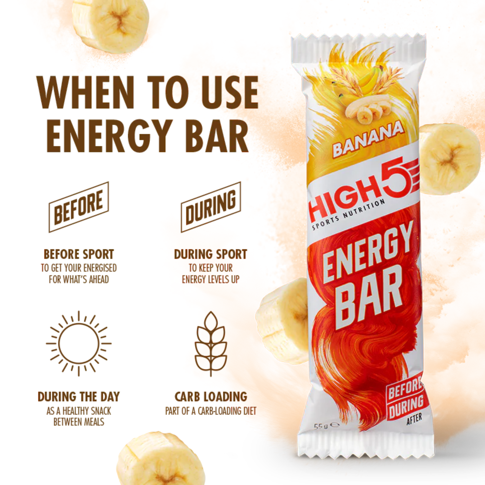 High5 Energibar Banana (12 x 55g) Kort datum