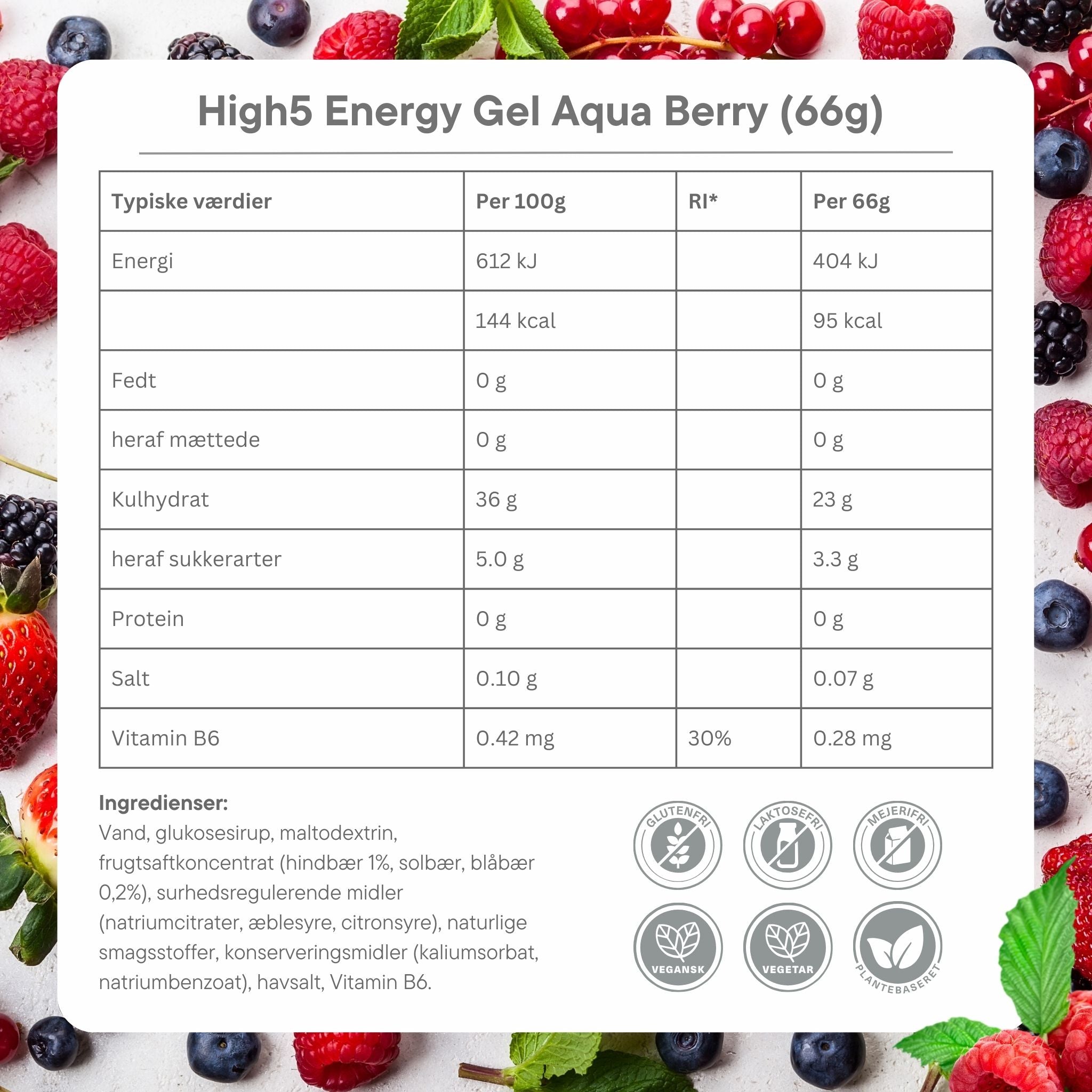 High5 Energy Gel Aqua Berry (20x66g)
