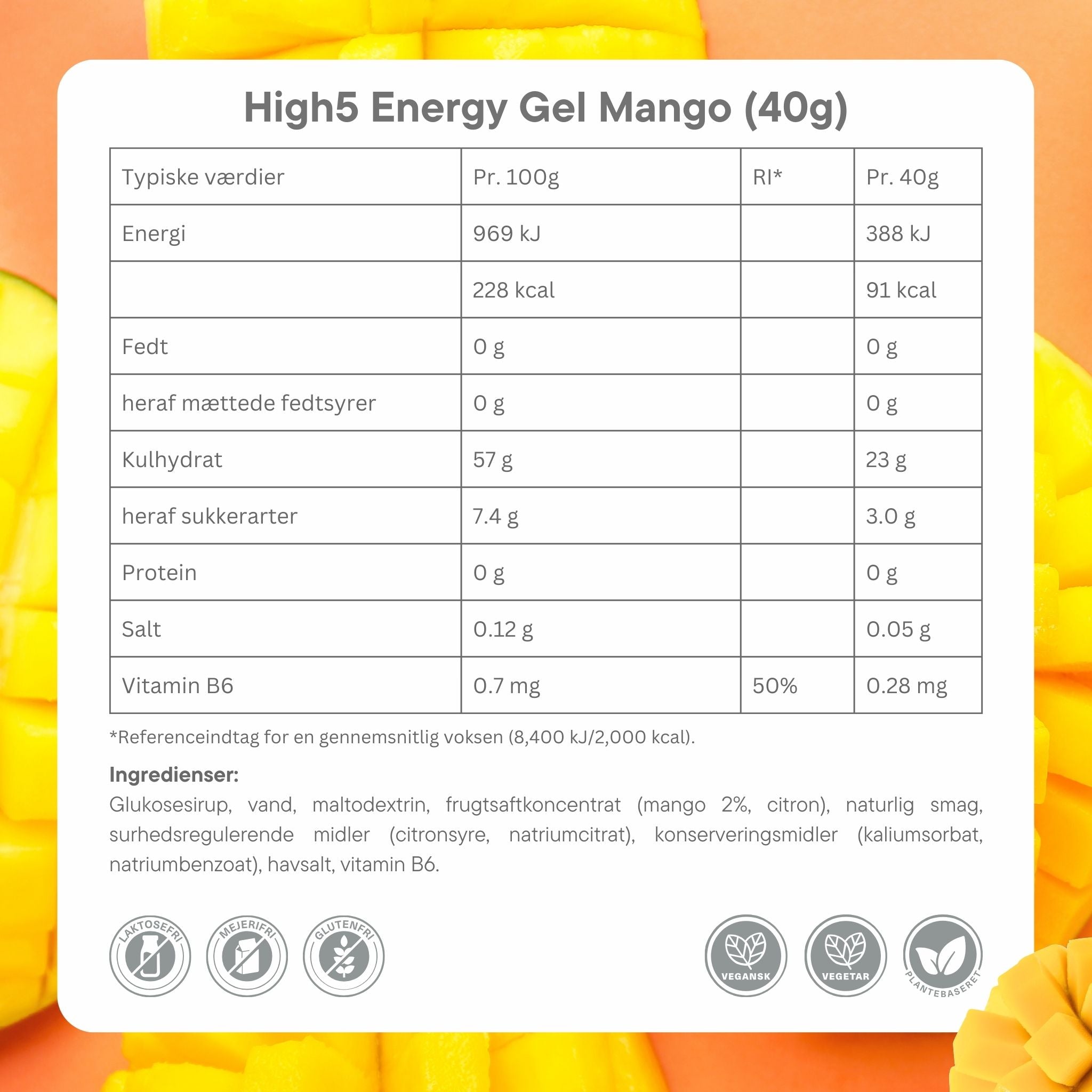 High5 Energy gel blandade smaker box (20x40g)
