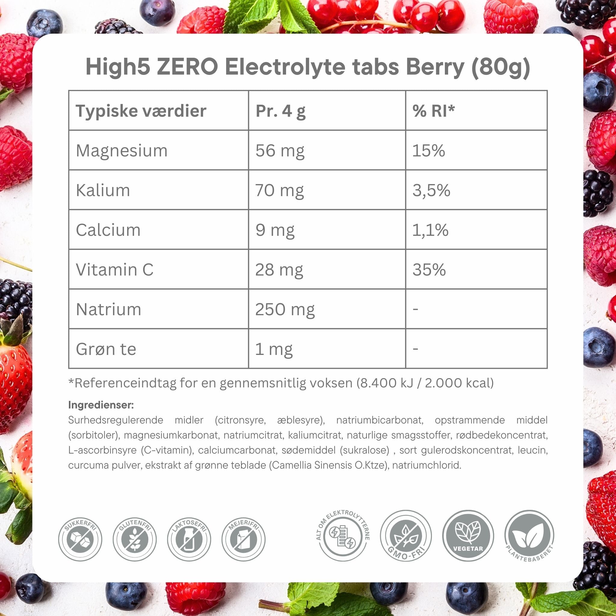 High5 Electrolyte Tabs ZERO Berry (20 tabs)