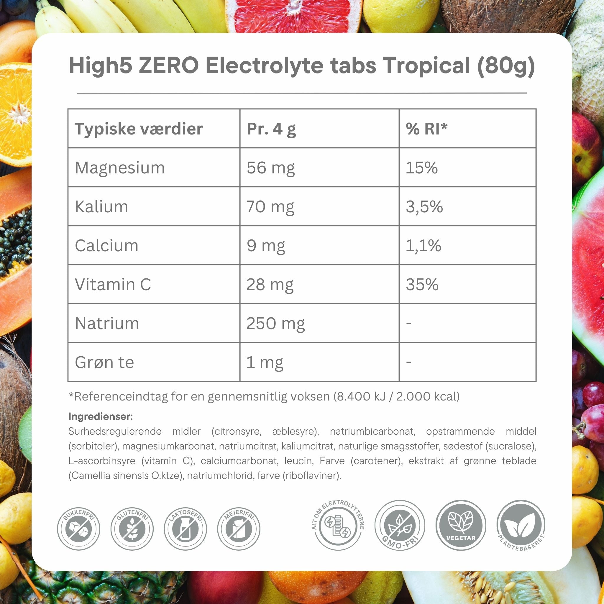 High5 Electrolyte Tabs ZERO Tropical (20 tabs)