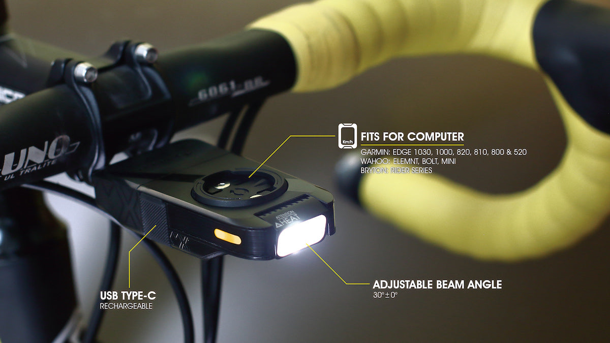 MOON Framlampa 400 lumen integrerad datorhållare