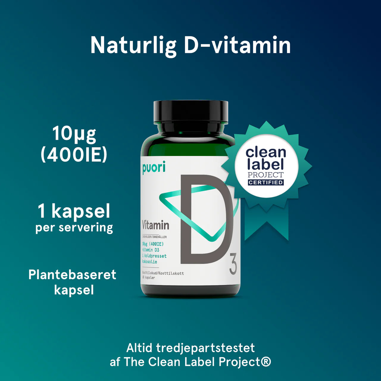 Puori D3 Vitamin 400IE (60 kapslar)