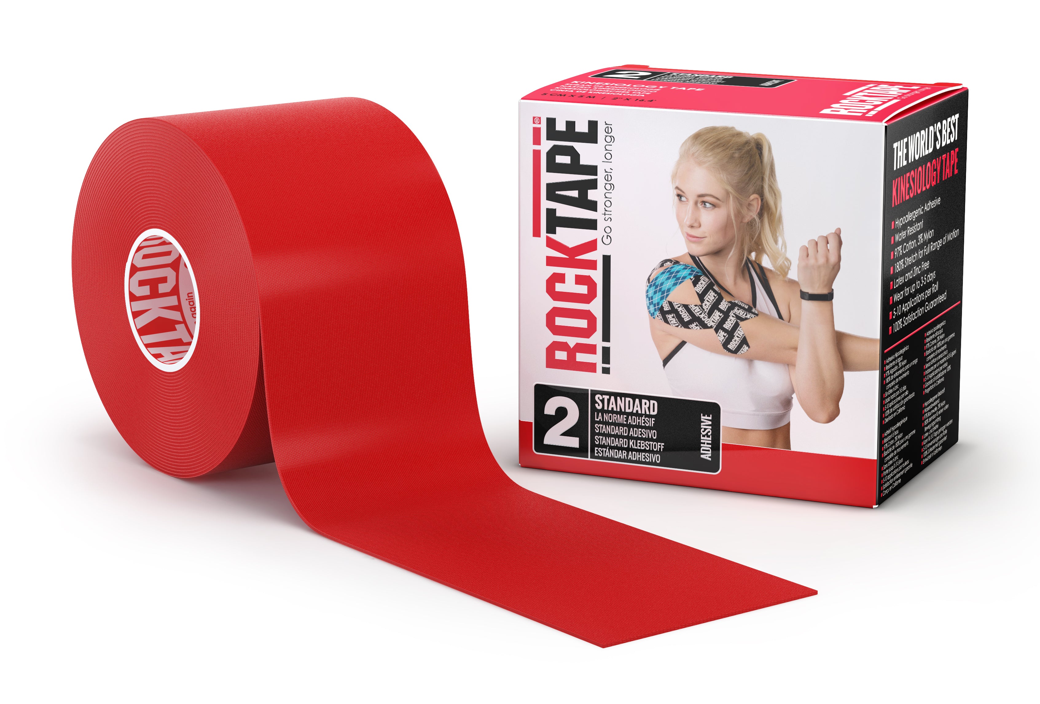 RockTape Kinesiologitejp 5cm x 5m Röd