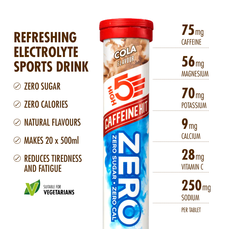 High5 Elektrolytförlust NOLL Koffein Hit Cola