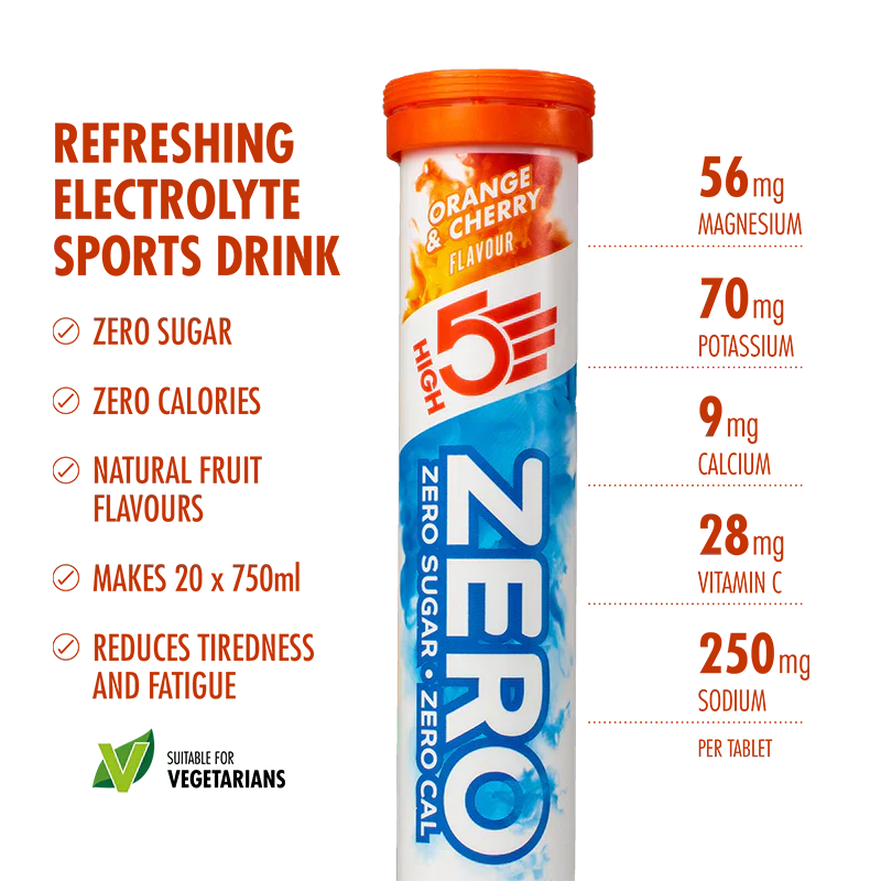 High5 ZERO Electrolyte Tabs Orange &amp; Cherry (20 tabs)