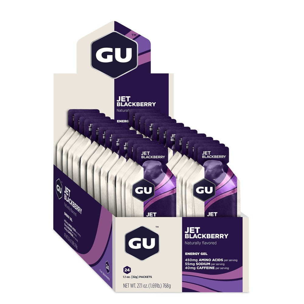 GU Energy Energigel Jet Blackberry med koffein (32g) - DATUM PRODUKT