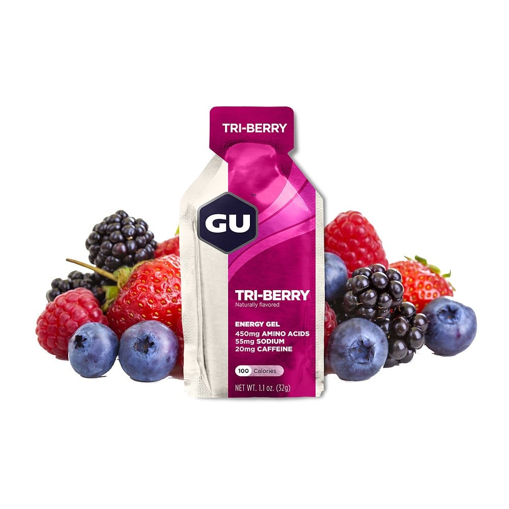 GU Energy Energigel Tri-berry med koffein 32g DATUMVARA